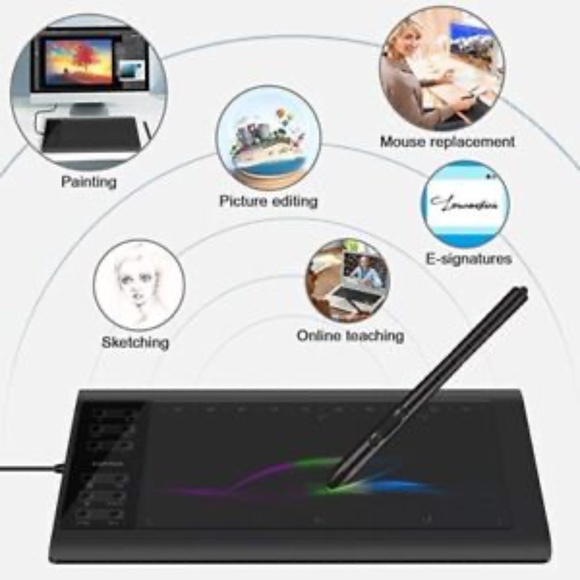 Graphics Drawing Tablet 10x6 Inch Large Active Area 8192 Levels - Picture 6 of 7